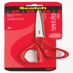 Image for Scotch Home and Office Scissors, 8 Inches, Straight, Red from School Specialty