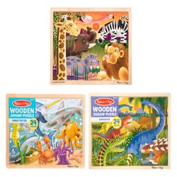 Image for Melissa & Doug Wooden Jigsaw Puzzle, Set of 3 from School Specialty