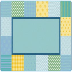 Carpets for Kids KIDSoft Pattern Blocks Carpet, 8 x 12 Feet, Rectangle, Soft Colors, Blue, Item Number 1576147
