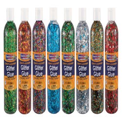 Image for Creativity Street Glitter Chip Glue, 8 Ounces, Assorted Colors, Set of 8 from School Specialty