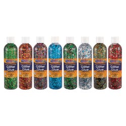 Creativity Street Glitter Chip Glue, 8 Ounces, Assorted Colors, Set of 8 Item Number 401297