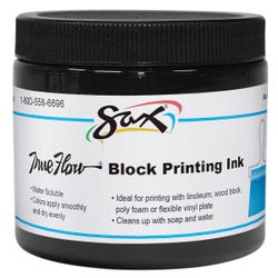 Sax True Flow Water Soluble Block Printing Ink, 1 Pint Jar, Black Item Number 1299777