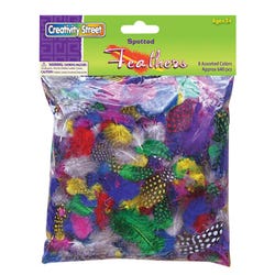Creativity Street Rainbow Guinea Hen Feather Superpack 3 - 4 in, Assorted Color, Pack of 640 Item Number 086299