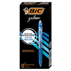 Image for BIC Gel-ocity Retractable Roller Gel Pens, Medium Tip, Blue, Pack of 12 from School Specialty