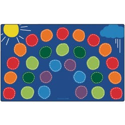 Carpets for Kids Rainbow Seating Rug, 7 Feet 6 Inches x 12 Feet, Rectangle, Multicolored, Item Number 1544402