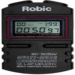 Image for Robic SC-505W Multi-Mode Chronograph Stopwatch, 12 Lap Memory, Black from School Specialty