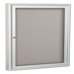 Image for MooreCo Outdoor Enclosed Bulletin Board, Silver Trim, 1 Door from School Specialty