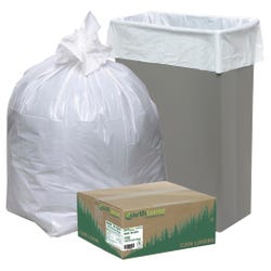 Image for Webster Industries Heavy Duty Recycled Trash Can Liners, Plastic, White, Pack of 150 from School Specialty