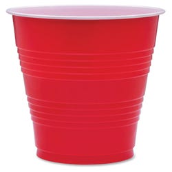 Image for Genuine Joe Disposable Party Cup, 16 Ounces, Red, Pack of 50 from School Specialty