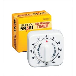Image for School Smart Small Timer with Bell, 60 Minutes, White from School Specialty