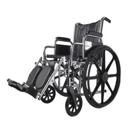 Image for School Health Junior Seat Sway Away Footrest Wheelchair, 300 lb, 16 inch, Carbon Steel Frame, Chrome Plating from School Specialty
