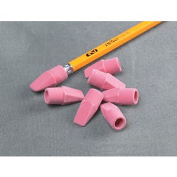 School Smart Pencil Tip Wedge Cap Erasers, Pink, Pack of 144 020754