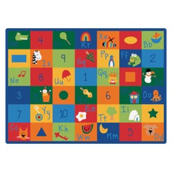 Carpets for Kids Blocks Learning Rug, 4 Feet 5 Inches x 5 Feet 10 Inches, Rectangle, Multicolored, Item Number 1365776