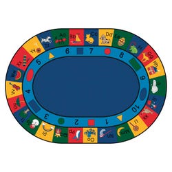 Carpets for Kids Blocks of Fun Rug, 6 Feet 9 Inches x 9 Feet 5 Inches, Oval, Multicolored, Item Number 1285593