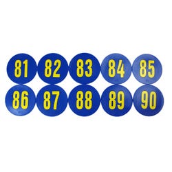 Image for Poly Enterprises Numbered 81 to 90 Spots, 9 Inches, Poly Molded Vinyl, Blue, Set of 10 from School Specialty