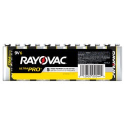 Image for Rayovac Ultra Pro Alkaline 9V Batteries, 6 Pack from School Specialty