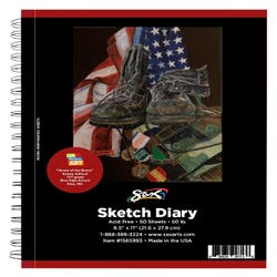 Image for Sax Spiral Binding Sketch Diary Notebook with Decorative Cover, 50 lb, 8-1/2 x 11 Inches, 50 Sheets from School Specialty