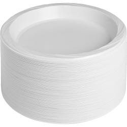 Image for Genuine Joe Disposable/Reusable Round Plastic Plate, 10-1/4 W in, White, Pack of 125 from School Specialty
