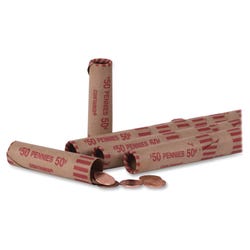 Image for Coin-Tainer Tubular Coin Wrap, Penny, Nested, Red, Pack of 1000 from School Specialty