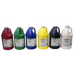 Image for Sax Heavy Body Acrylic Paint, Half Gallons, Assorted Colors, Set of 6 from School Specialty