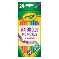 Image for Crayola Non-Toxic Watercolor Colored Pencils, 3.3 mm Thick Tips, Assorted Color, Set of 24 from School Specialty