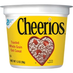 Image for Cheerios Portable Single Serving Cereal-In-A-Cup, 1.3 Ounce, Pack of 6 from School Specialty