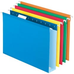 Image for Pendaflex Reinforced Hanging File Folder, 1/5 Cut Tabs, Letter Size, 2 Inch Expansion, Assorted Colors, Pack of 25 from School Specialty