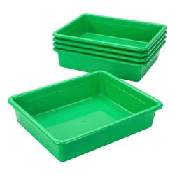 Image for School Smart Storage Tray, Letter Size, 10-3/4 x 13-1/4 x 3 Inches, Green, Pack of 5 from School Specialty