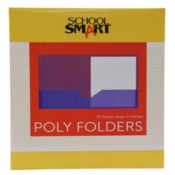 Image for School Smart 2-Pocket Poly Folders, Blue, Pack of 25 from School Specialty