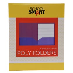 Image for School Smart 2-Pocket Poly Folders, Blue, Pack of 25 from School Specialty
