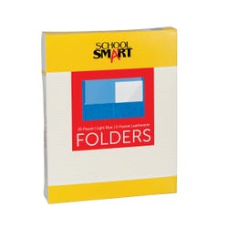Image for School Smart Extra-Large Folders with Pockets, 9 x 12 Inches, Light Blue, Pack of 25 from School Specialty