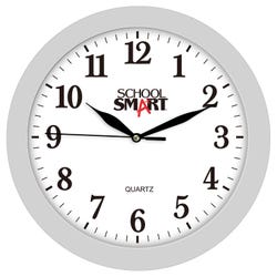 Image for School Smart Silent Movement Wall Clock, 10 Inches, Black Dial, White Frame from School Specialty