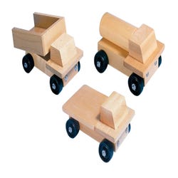 Image for Marvel Education Company Wooden Construction Play Trucks, 9 to 10 Inches, Set of 3 from School Specialty