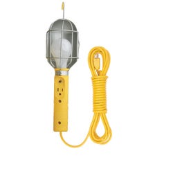 Image for Bayco Incandescent Metal Shield Utility Light with 25 ft 16/3 AWG SJT Cord, 75 W, Yellow from School Specialty