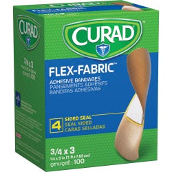 Image for Curad Comfort Cloth Adhesive Fabric Bandage, Latex Free, 3/4 X 3 in, Pack of 100 from School Specialty