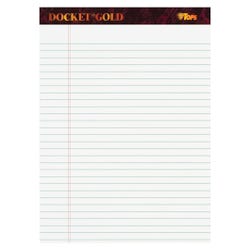 Image for TOPS Docket Gold Legal Pad, 8-1/2 x 11-3/4 Inches, Legal Ruled, White, 50 Sheets, Pack of 12 from School Specialty
