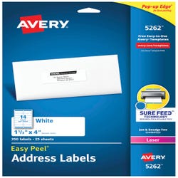 Image for Avery Easy Peel Address Labels, Laser, 1-1/3 x 4 Inches, Pack of 350 from School Specialty