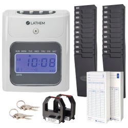 Image for Lathem 400E Top Feed Electronic Time Clock Kit, 7-2/5 W x 5 L x 8-1/2 H Inches from School Specialty