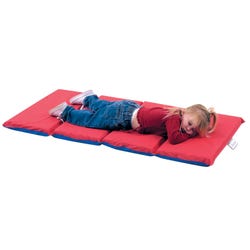 Angeles 4-Fold Nap Mat, 48 x 24 x 2 Inches, Red/Blue, Item Number 1359971