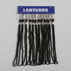 Image for Sportime Braided Nylon Lanyards with Clip, Black, Pack of 12, 20 Inch from School Specialty
