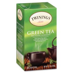 Twinings Green Tea, 1.76 oz, Green, Pack of 25, Item Number 1561556