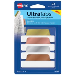 Image for Avery Repositionable UltraTabs, 2-1/2 x 1 Inches, Assorted Metallic, Pack of 24 from School Specialty