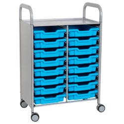 Image for Gratnells Callero Plus Double Cart, 16 Trays, 27-1/5 x 17 x 41-1/2 Inches from School Specialty
