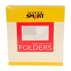 Image for School Smart 2-Pocket Folders with Fasteners, White, Pack of 25 from School Specialty