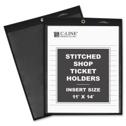 Image for C-Line Shop Ticket Holder, 11 x 14 Inches, Black Back/Clear Front, Pack of 25 from School Specialty