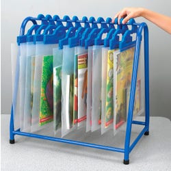 Image for Metal Read-Along Book Rack, 18 x 12 x 18 Inches, Blue, Bags Not Included from School Specialty