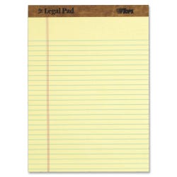 Image for TOPS Legal Pads, 8-1/2 x 11-3/4 Inches, Legal Ruled, Canary, 50 Sheets, Pack of 12 from School Specialty
