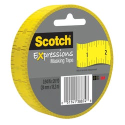 Image for Scotch Expressions Masking Tape, 0.94 Inch x 20 Yards, Ruler Design from School Specialty