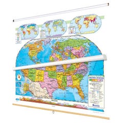Image for Nystrom Political Relief United States and World Map Set from School Specialty