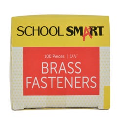 Image for School Smart Fastener, 1-1/2 Inches, Size 6, Brass Plated, Pack of 100 from School Specialty